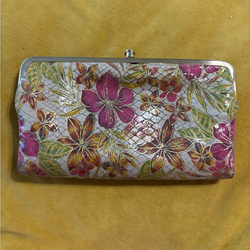 HOBO Floral Clutch with Pink and Green Design